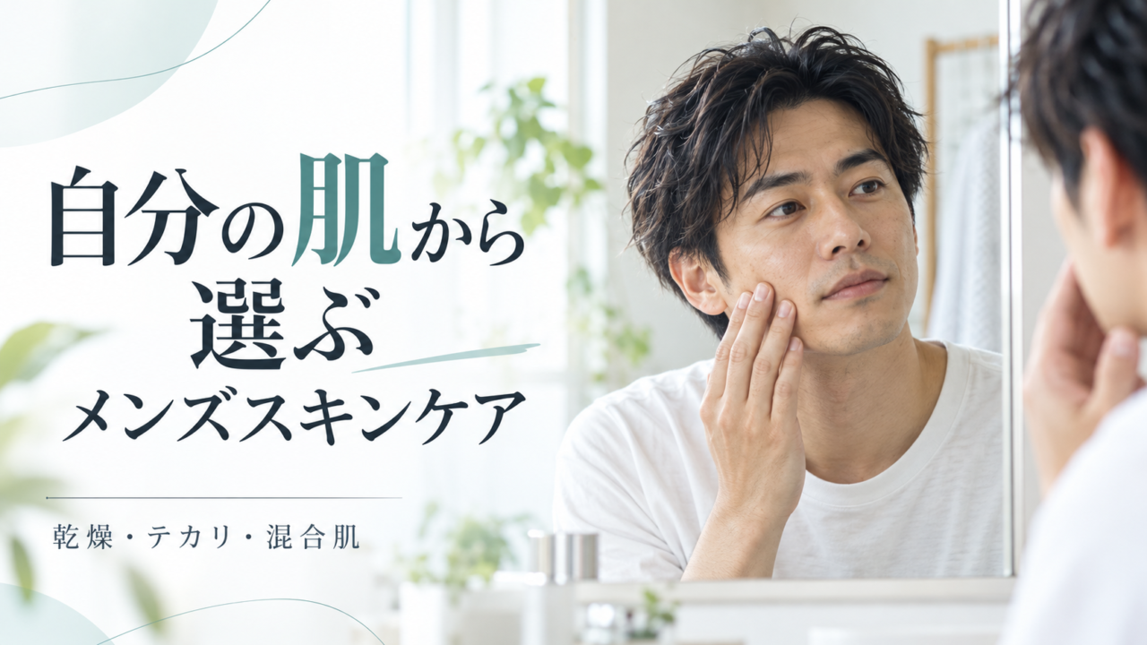 自分の肌から選ぶメンズスキンケア｜乾燥・テカリ・混合肌